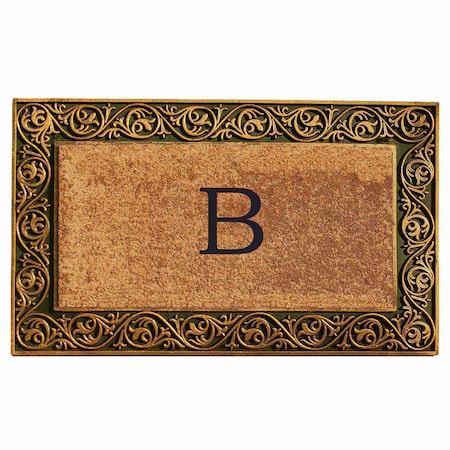 Calloway Mills Monogram Door Mat, Gold, Black, Natural, 18 in W x 30 in L 10001GOLDB